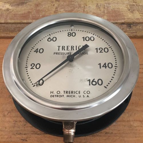 LARGE 7&#034; TRERECE PRESSURE Gauge, Vintage, Brass, Rail Road, Train