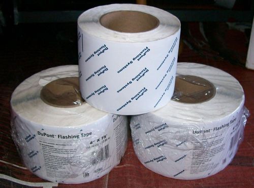 2 1/2 ROLLS DUPONT FLASHING SYSTEM TAPE WINDOWS DOORS 4&#034; X 75&#039;