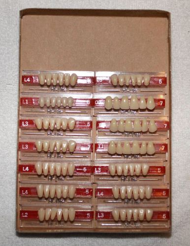 14 CARDS OF ACRYLIC DENTURE TEETH