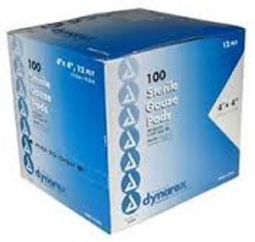 Dynarex STERILE GAUZE SPONGES 4&#034; X 4&#034; 12 PLY - 100 ct  (3 PACK)