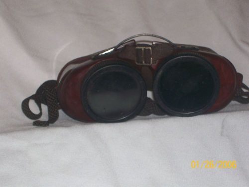 Vintage glendale optical bakelite steampunk motorcycle goggles safety glasses for sale