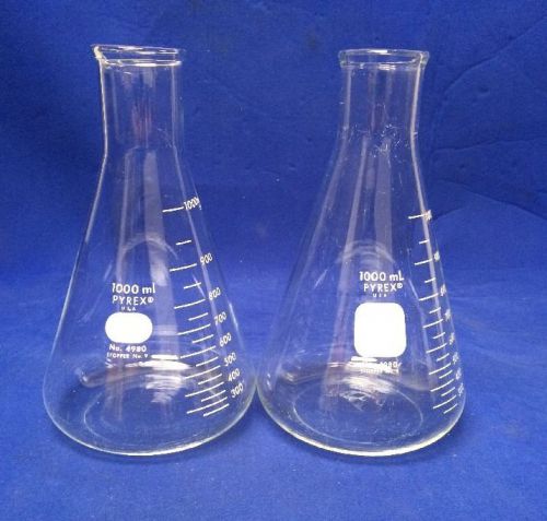 1000ml PYREX NO. 4980 GRADUATED ERLENMEYER FLASK