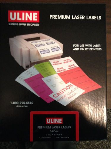 ULINE LASER LABEL-3.5&#034; x 5&#034;  S-8064  400 TOTAL LABELS