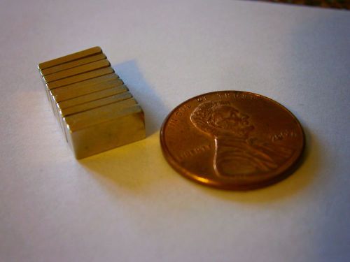 NEODYMIUM MAGNETS (10) 10x5x2mm block shape, N52, Super Strong!! Ships free.