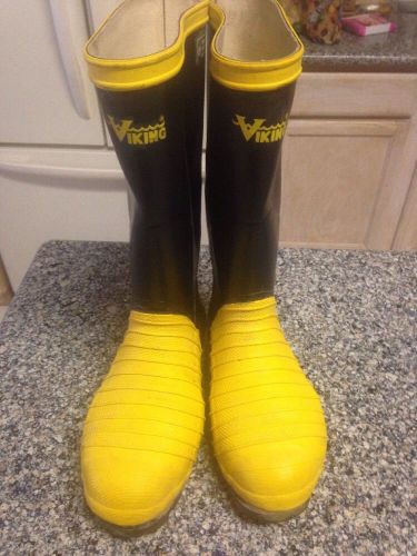 VIKING VW49T-9 &#034;Miner 49er&#034; Boots, Steel Toe,16 In, Blk/Ylw