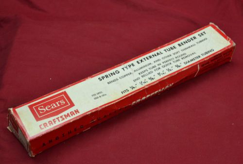 SEARS CRAFTSMAN 8 PC EXTERNAL SPRING PIPE TUBING TUBE BENDING TOOL * NEVER USED