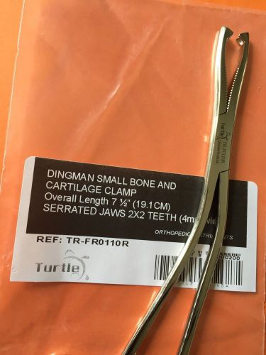 TR-FR0110R Turtle DINGMAN SMALL Bone CLAMP 7-1/2&#034; (2x2) TEETH orthopedic Forceps