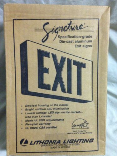 Lithonia lighting, exit sign, black die cast led, double stencil face, green for sale