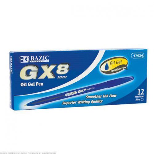 BAZIC GX 8 Blue Oil Gel Ink Pen 12 Boxes of 12 17024-12