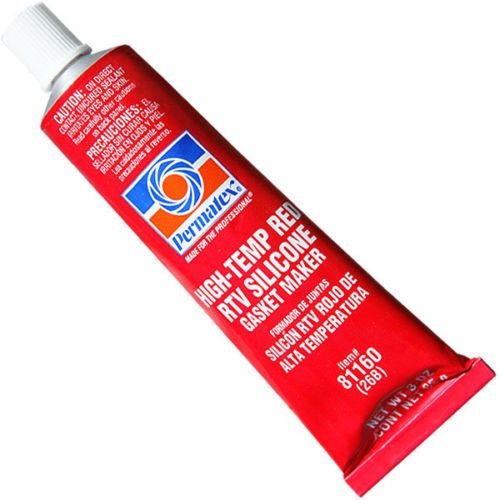 Permatex 81160 High-Temp Red RTV Silicone Gasket Maker 3 oz Tube