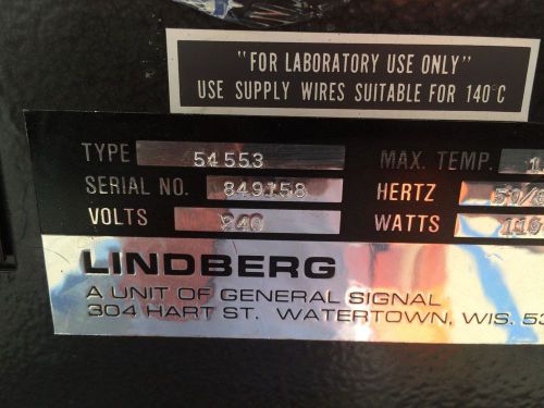 Lindberg Tube Furnace  Model 54553 1500 C