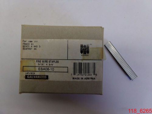 Qty=10,000 ISANTA ESA06-10 3/16 x 3/8 Fine Wire Staples Galvanized