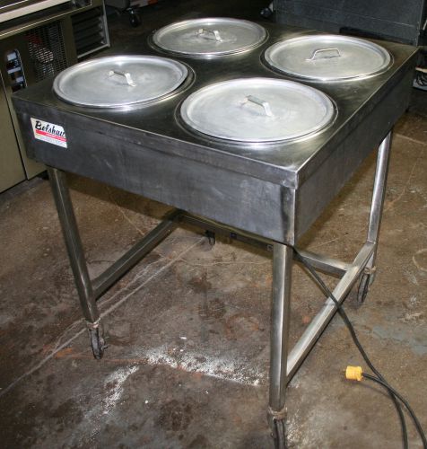 Belshaw h &amp; i-4 4-bowl icer donut icing glazing table heat and ice 120-volts for sale