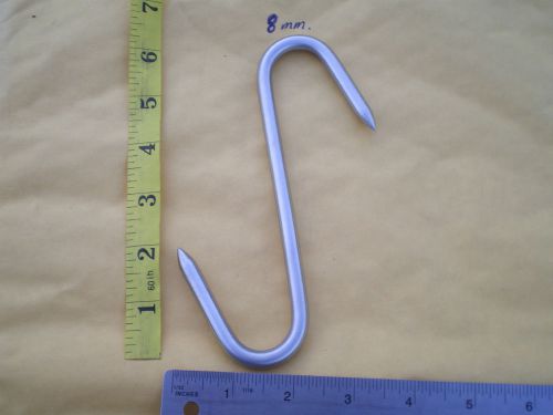 15 EXTRA HEAVY DUTY S. STEEL MEAT/POULTRY S HOOKS, 6&#034; X 8MM. W/2-1/4&#034; HOOK ENDS