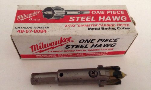 Milwaukee One Pc Steel Hole Hawg  49-57-8084 27/32&#034; Boring Cutter