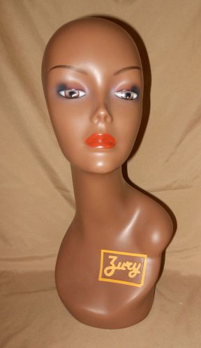 Mannequin Head Hat Wig Jewelry Display Beautiful 18&#034; Pale Brown Woman. NiCe!