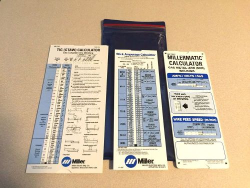 3pk GENUINE  Miller Welder METRIC Calculators Mig Tig Stick