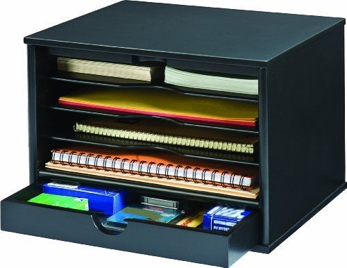 Victor Technology Victor Wood Midnight Black Collection, 4-Shelf Desktop