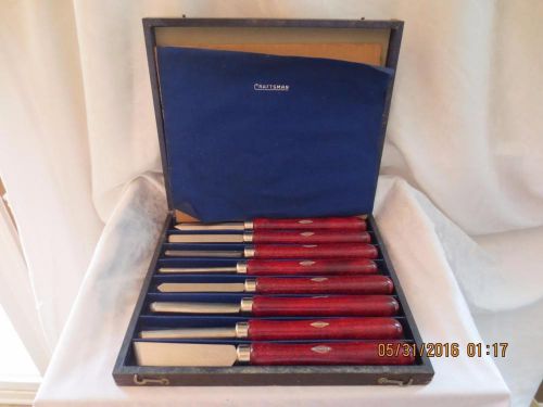 Vintage 8 pc.CRAFTSMAN Lathe Chisel WOOD WORKING Tools Set with Case