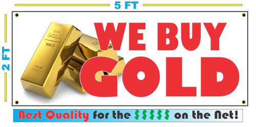 Full Color WE BUY GOLD Banner Sign All Weather Large NEW LARGER SIZE Best $