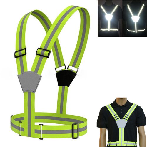 Adjustable Safety Security High Visibility Reflective Vest Gear Stripes Jacket