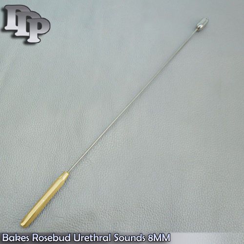 One Pc Bakes Rosebud Urethral Sounds 8MM Gold Plated