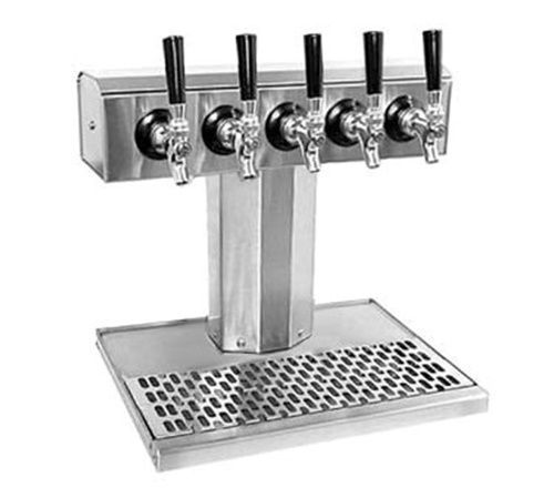 Glastender bt-5-ss-ld tee draft beer tower air-cooled (5) faucets for sale