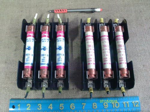 2 Used Gould Shawmut 60313 600V 30A Fuse BLOCK w/ fuses; holder