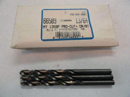 13/64&#034; Pro-Cut Jobbers Length Drill Bits, Black/Gold Finish, 66509