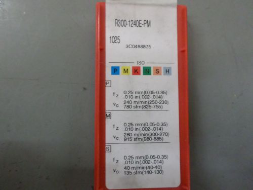 R300-1240E-PM  1025 Carbide Milling Insert Pack of 7