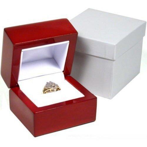 Rosewood Stained Ring Gift Box Jewelry Display