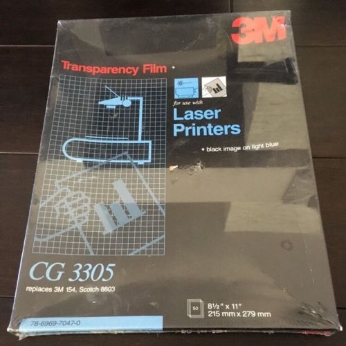 3M CG 3305 LASER PRINTER TRANSPARENCY FILM Sealed Box 50