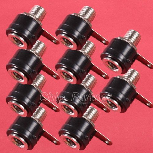 10pcs 4mm Short Banana Jack Female Terminal Block Black for Speaker Audio