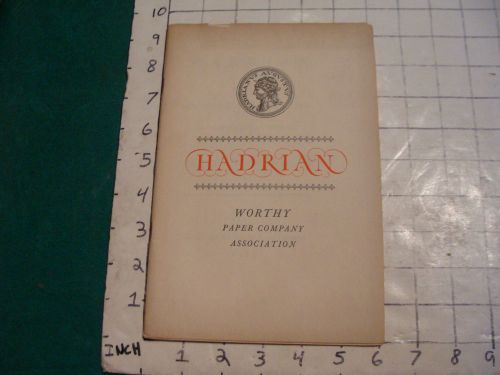 Vintage original book: 1926 hadrian--worthy paper company association for sale