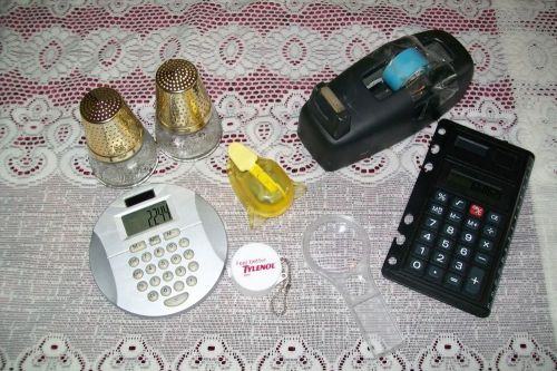 8 piece lot of various Office products and odds &amp; ends calculators etc.