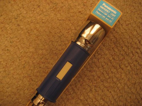 Panasonic Emergency Light Flashlight Wall Mountable Blue and Chrome Steel