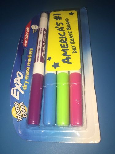 Expo Low-Odor Dry Erase Markers, Fine Point, 4-Pack, Assorted Colors Fine Tip