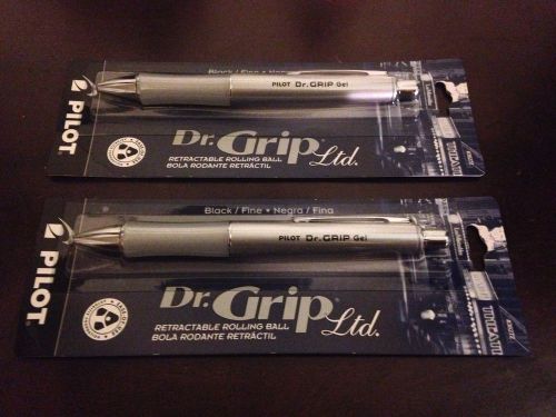 2 PILOT Dr. Grip Ltd. Retractable Rolling Ball Fine Black Ink Pens