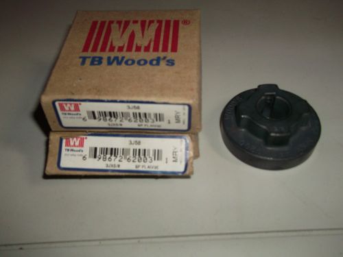 1 lot of 2 new tb woods 3j58 sure flex flange coupling 5/8&#034; id, 2&#034; od for sale