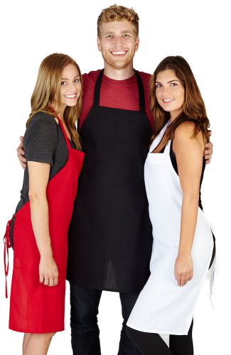 NEW SPUN POLY CRAFT / COMMERCIAL RESTAURANT KITCHEN BIB APRONS 12 Pack Bip Apron