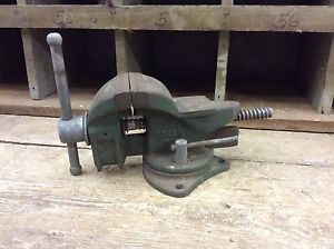 vintage GREEN 3 1/2&#034; vise-good Condition-SHOP VISE-8