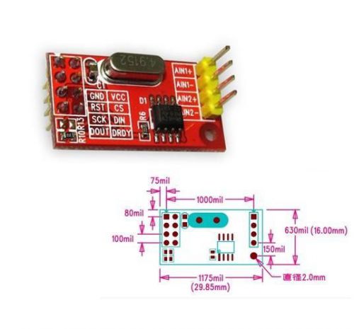 5pcs AD7705 Dual 16-bit ADC Data Acquisition Module SPI Precise TM7705