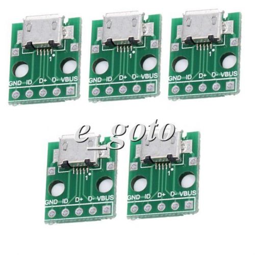 5PCS Female MICRO USB to DIP 5-Pin Pinboard 2.54mm