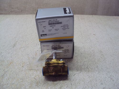 PARKER UNIT VALVE 08F22C2140AAF GOLD RING SOLENOID VALVE NPT 1/2  NEW LOT OF 2