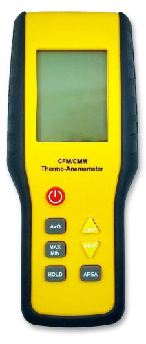 Digital cfm/cmm thermo anemometer infrared thermometer airflow wind lcd display. for sale