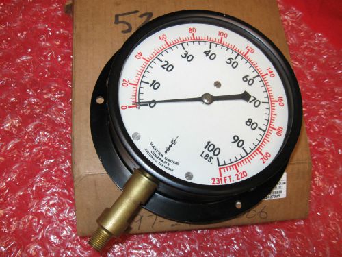 6&#034; PRESSURE ALTITUDE GAUGE, 100lbs, 231ft, OLD, STEAMPUNK