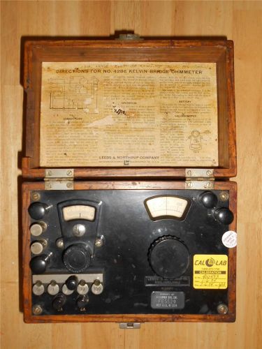 Vintage KELVIN BRIDGE OHMMETER**No. 4286**Leeds &amp; Northrupp**ORIG. WOOD BOX CASE