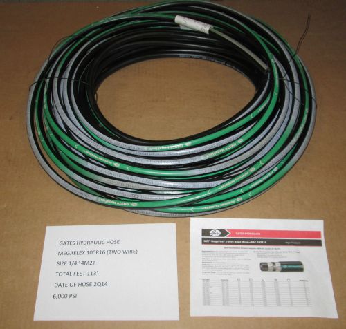 GATES MEGAFLEX 4M2T HYDRAULIC HOSE 1/4&#034; 100R16 6000 PSI 113 FEET 2Q14