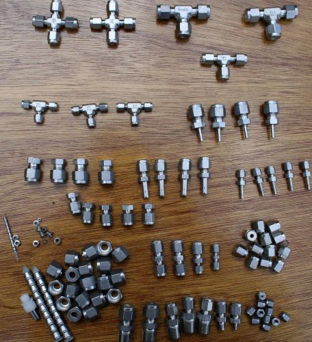 85 + NEW OLD STOCK SWAGELOK 316 STAINLESS STEEL FITTING VALVE TUBE FERRULES LOT