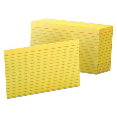 Ruled index cards, 4 x 6, canary, 100/pack 7421-can for sale